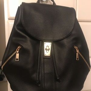 *Brand New* black leather backpack